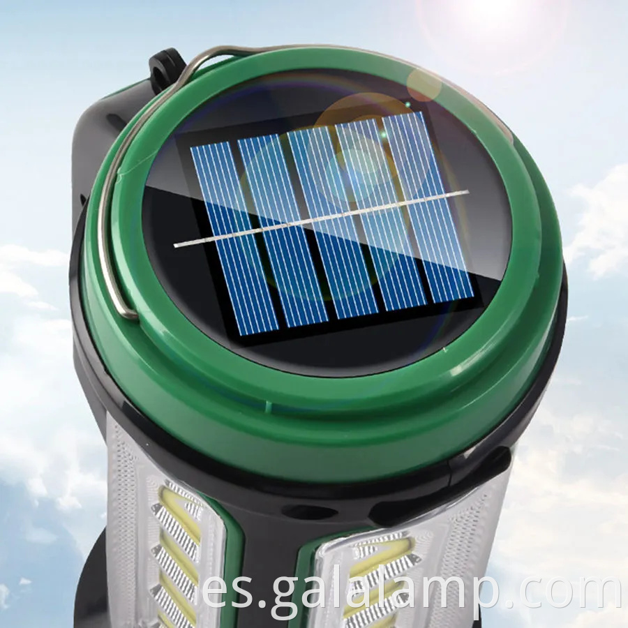 Luz de campamento solar compacta con tecnología LED COB de alto rendimiento